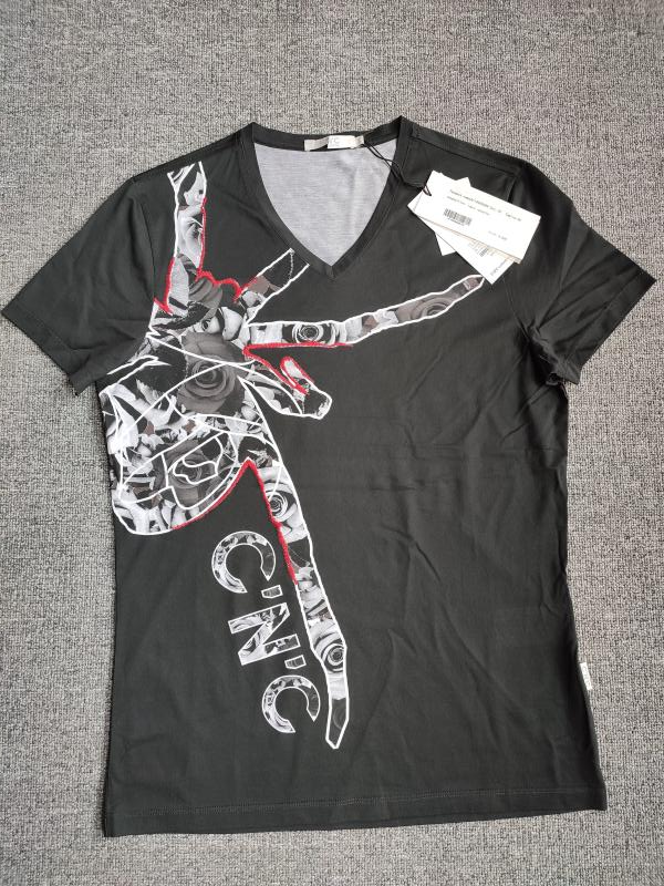 意大利轻奢潮牌C家系列男士夏季鸡心领短袖T恤时尚印花 胸围96