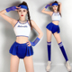 dj女团韩舞啦啦队DS演出服蓝色性感背心短裙套装 新款 酒吧gogo服装