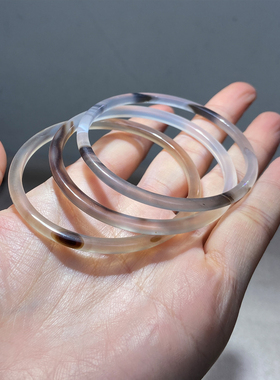 水墨冰透玉髓手镯叮当镯女款