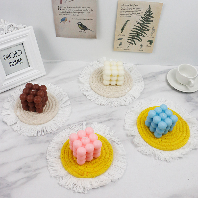 奶白蜡烛北欧简约摄影背景摆件唯美文艺场景魔方摆台装饰拍照道具