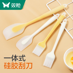 双枪硅胶刮刀奶油抹刀油刷食品级烘焙工具耐高温铲子一体式刮板刀