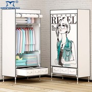 Wardrobe Simple Cloth Wardrobe Steel Pipe Bold Reinforced Strong and Durable Wardrobe Home Bedroom Rental Room