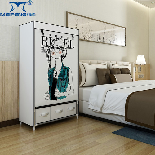 简易布衣柜钢管柜单人出租房衣橱