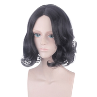 Drifter Harry Potter, Severus Snape, Professor, black mid-parted short curly hair cos wig thumbnail 4