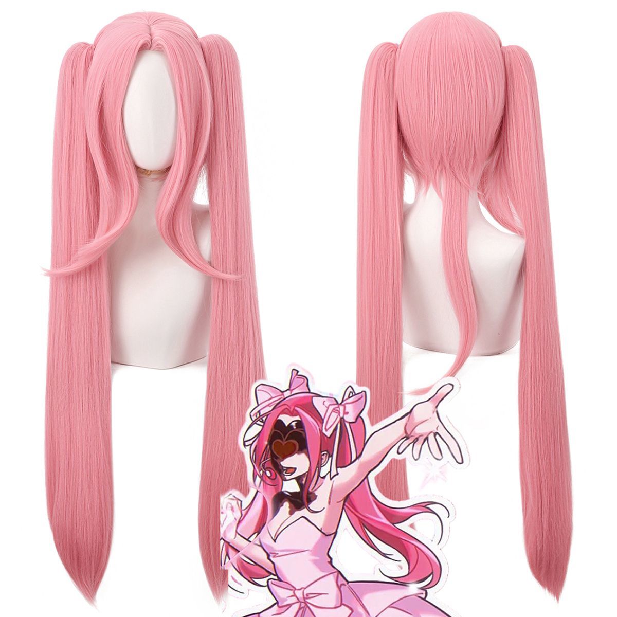 异形舞台 血鬼舞台 mizi 美智cosplay假发  85cm粉色虎口夹双马尾图片