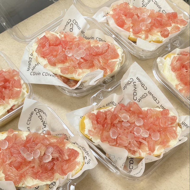 固体杨枝甘露打包盒一次性固体版酸奶芒果船盒子无花果冷萃便当盒