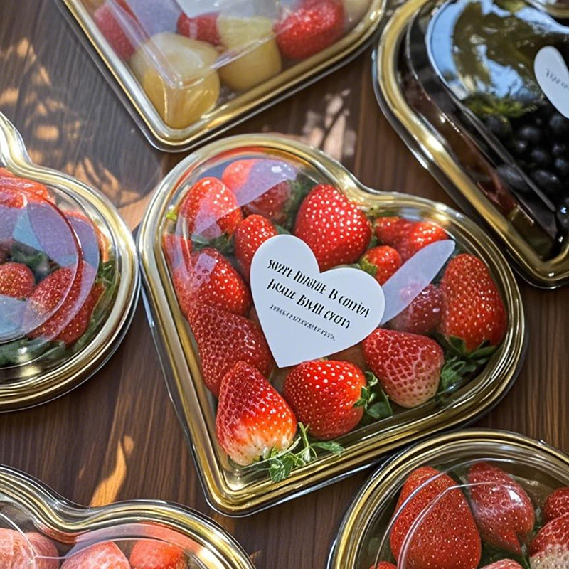 心形水果包装盒车厘子樱桃草莓高档包装礼盒圣诞节送人果切打包盒