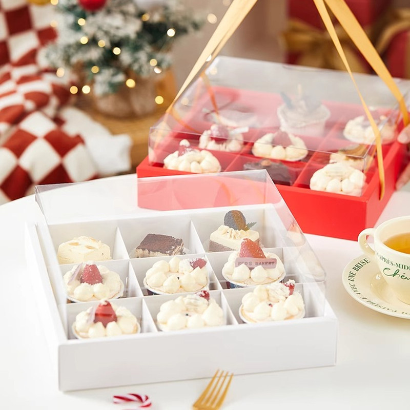 2025年圣诞节年货礼物手提九宫格纸杯蛋糕泡芙麻薯曲奇饼干包装盒,厨房/烹饪用具,点心包装盒/包装袋,淘宝优惠券,粉丝福利购,淘宝优惠卷