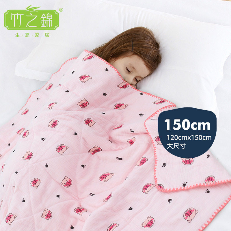竹之锦婴儿棉花被子秋冬宝宝儿童幼儿园午睡童被纱布小棉被