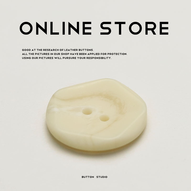 两眼米白色扣子双面尼外套大衣服纽扣针织衫树脂毛衣西装扣