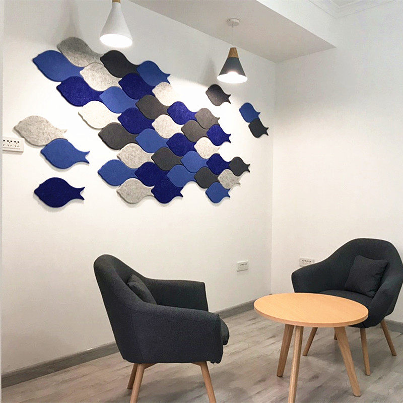 鱼群毛毡板软木板照片毛毡遮丑墙贴幼儿园背景留言儿童房立体装饰