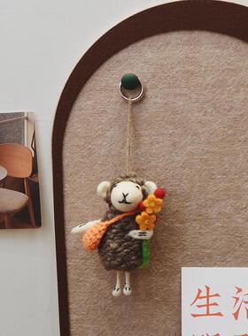 高品质高颜值精致小绵羊挂件羊毛毡手工成品礼物情侣尼泊尔进口