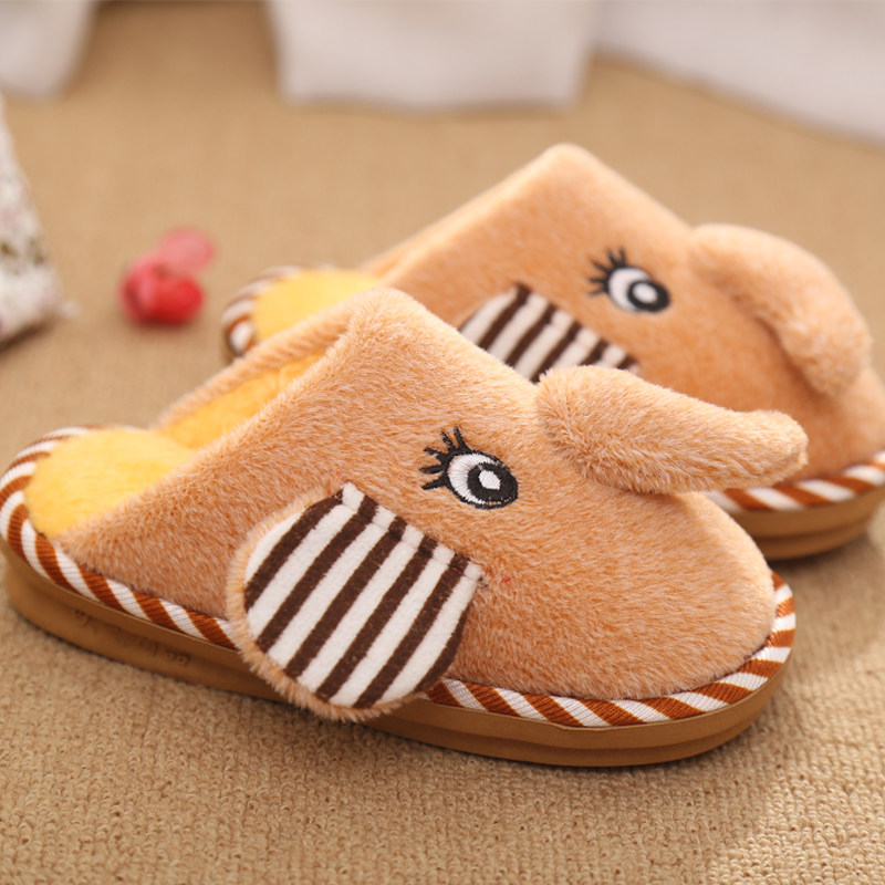 Pantoufles enfants en suède pour hiver - semelle autre - Ref 1006553 Image 3