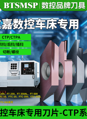 不锈钢切槽切断CTP10FL/FLK适用友嘉数控车床平口斜口立装切槽刀