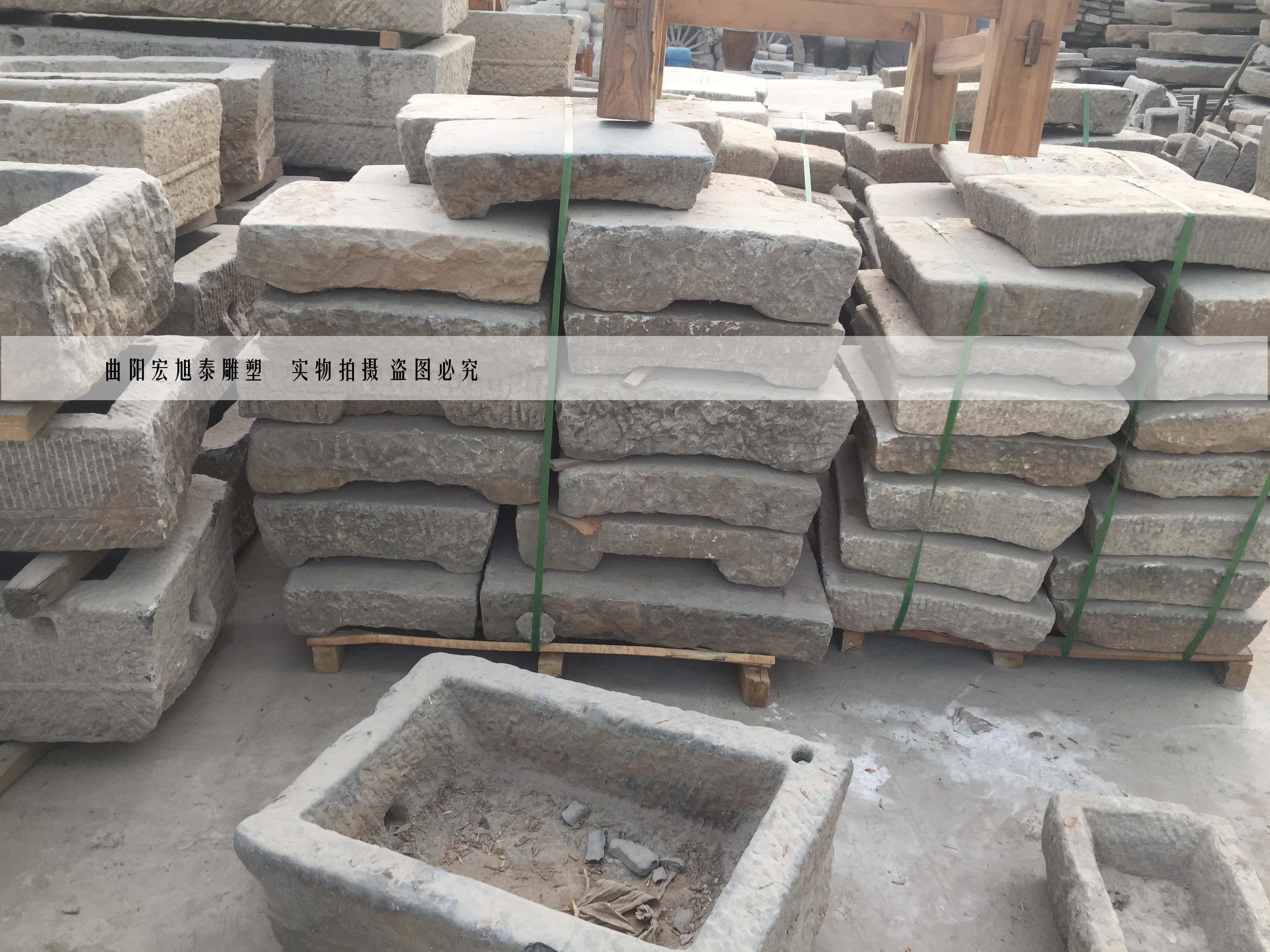 老石雕旧铺路石花岗岩青石台阶石条洗衣石锤布石老石器铺路石直销