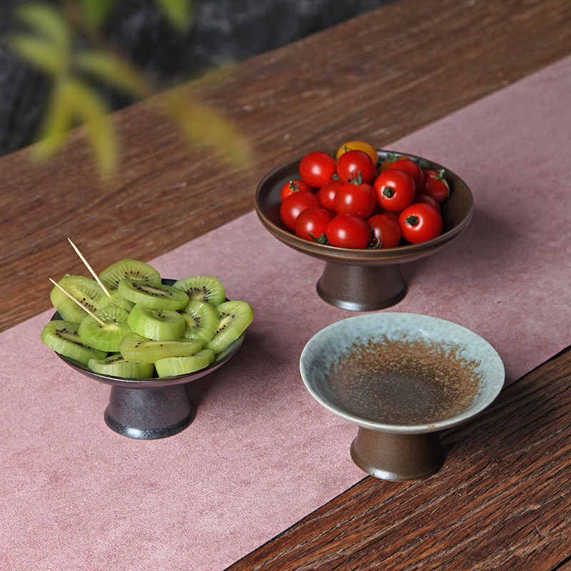 中式复古高脚茶点盘日式陶瓷粗陶点心水果收纳茶道茶具果盘托盘篮,餐饮具,茶道/零配,淘宝优惠券,粉丝福利购,淘宝优惠卷