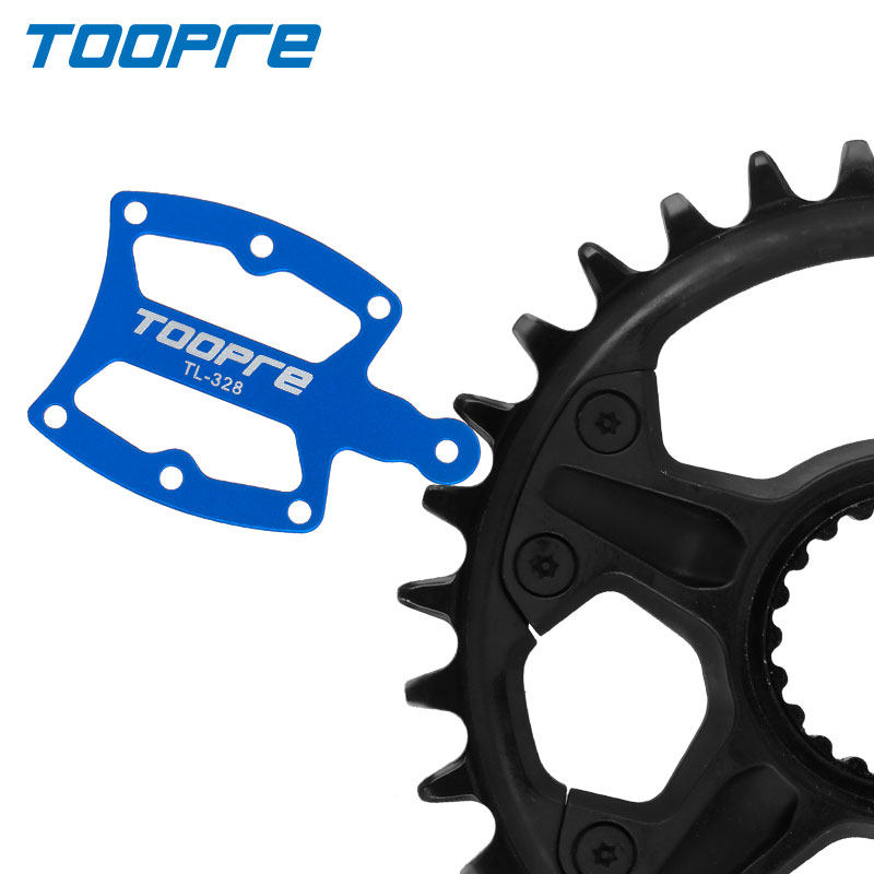 TOOPRE自行车单盘正负齿盘片测量工具 山地车单速牙盘磨损测量器