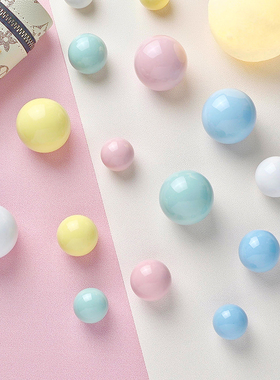 ins糖果色陶瓷拉手简约彩色圆球单孔橱柜门把手书柜衣柜抽屉手柄