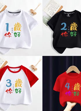 圆领短袖儿童生日周岁纪念