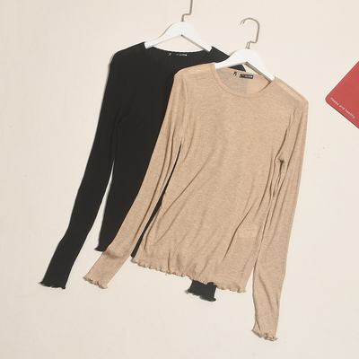 木耳边打底衫优雅气质百搭显瘦