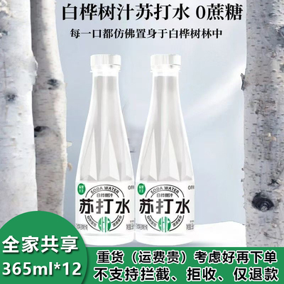 零蔗糖白桦树汁苏打水365ml*12瓶