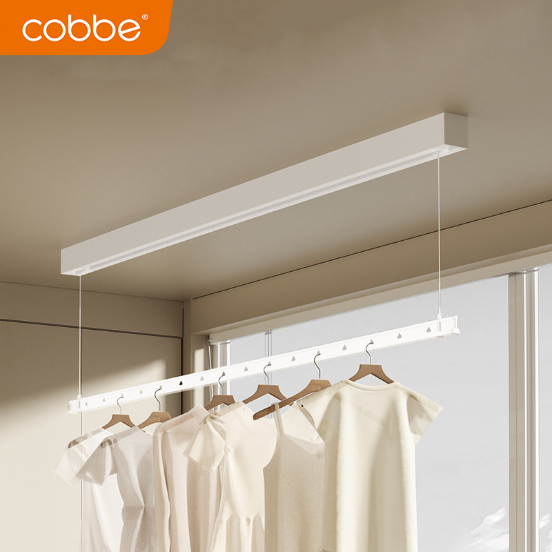 卡贝隐形电动晾衣架阳台智能遥控升降自动吊顶家用隐藏晾衣杆楼