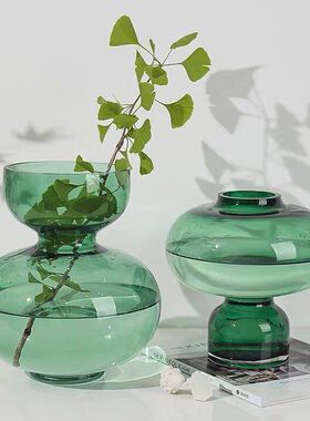 北欧ins简约圆葫芦玻璃花瓶瓶培