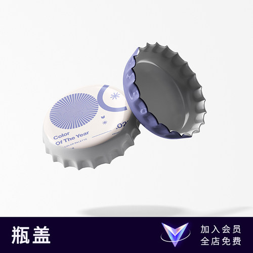 啤酒可乐饮料瓶盖样机VI贴图psd模板瓶盖logo图案效果图设计素材