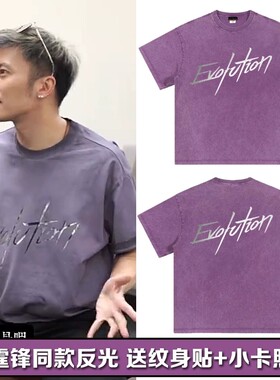谢霆锋演唱会2026同款水洗紫色重磅周边T恤反光纯棉短袖应援衣服