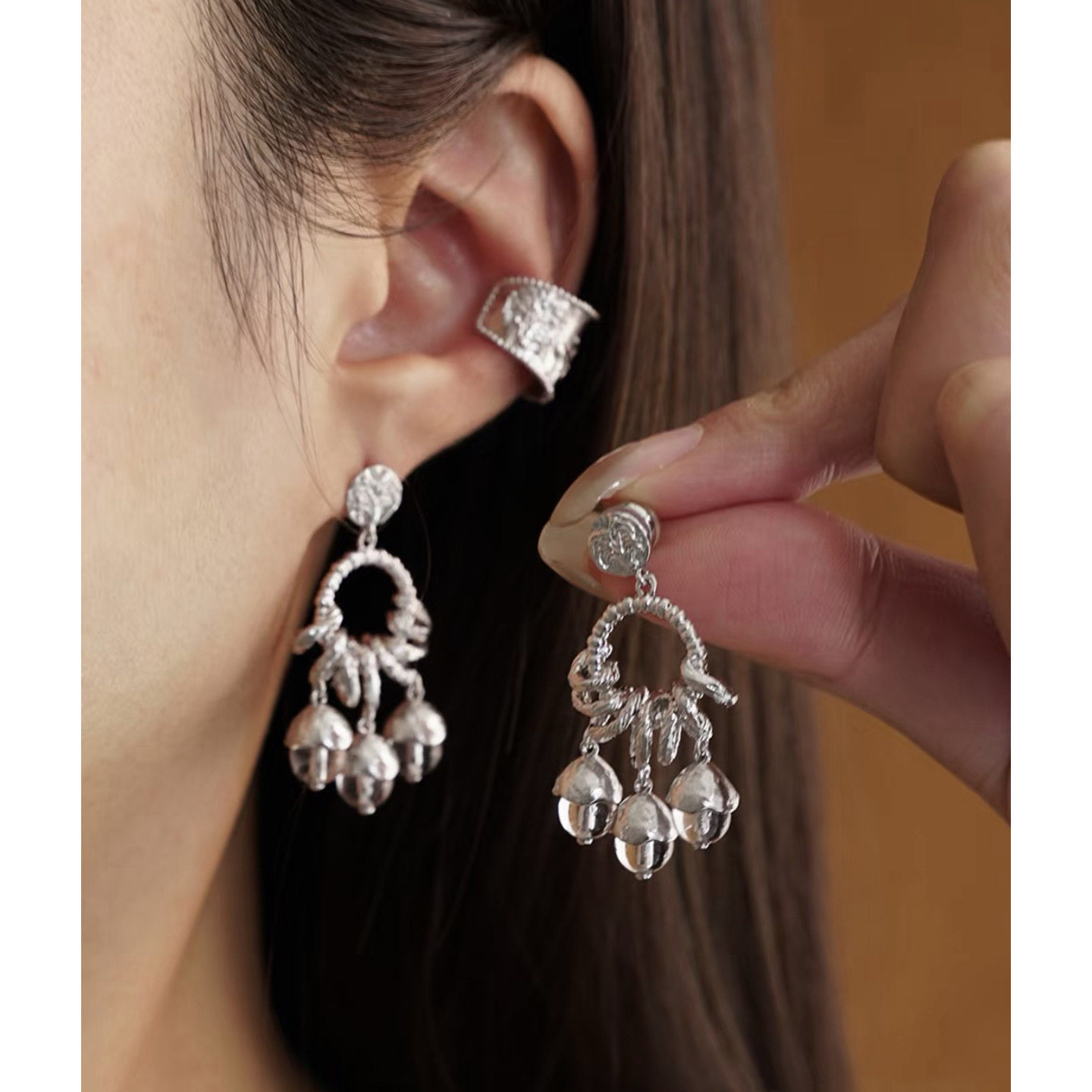 925银针小众时髦生命树果实流苏耳钉  轻奢气质黄铜镀金耳环女,饰品/流行首饰/时尚饰品新,耳钉,淘宝优惠券,粉丝福利购,淘宝优惠卷