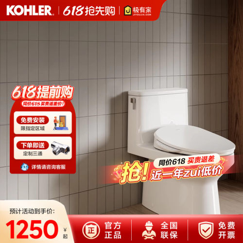 科勒超薄缓降座圈智能马桶盖板加热冲洗恒动即热式马桶盖35054T