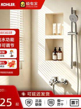 简易两出水墙式浴缸花洒龙头科勒