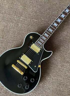 Custom LP 电吉他 黑色6弦吉他 Les Paul 经典黑卡 桃花心琴体