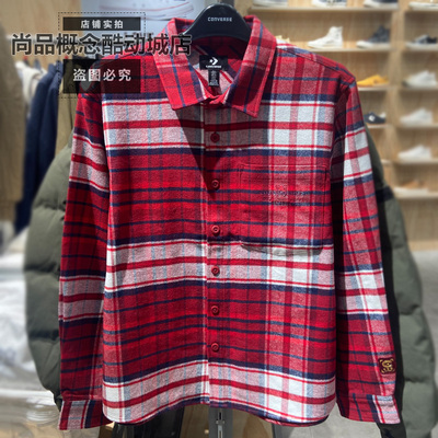 Converse匡威春季男女新款运动休闲复古长袖格子衬衫外套UCJ393