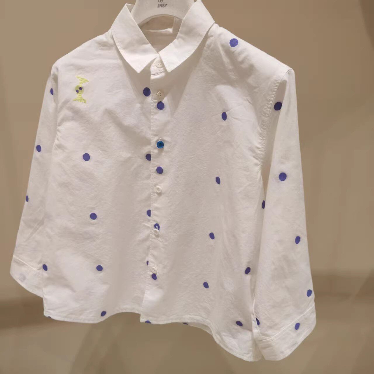 jnbybyjnby江南布衣春夏季男女童童装纯棉波点长袖衬衫1Q1212080