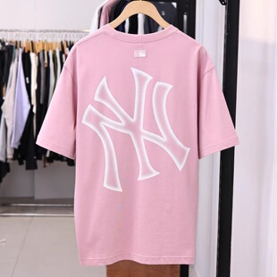 MLB夏季男女款NY印花运动休闲百搭透气宽松圆领短袖T恤3ATSB6453