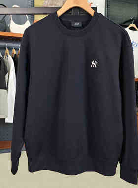 MLB秋季新款男女同款简约休闲纯色宽松百搭圆领套头卫衣3AMTB9144