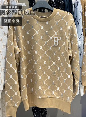 MLB国内专柜新款NY钻石老花满印休闲圆领宽松运动卫衣3AMTM0141