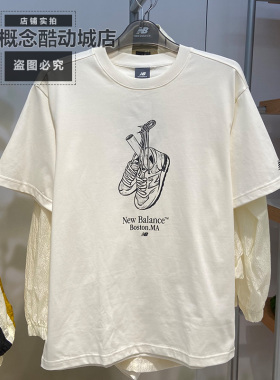 New Balance NB夏季男女款运动休闲宽松印花短袖圆领T恤MT61I6RT
