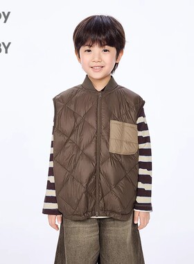 jnbybyjnby江南布衣秋男女童童装H型宽松羽绒马甲1P9C10420