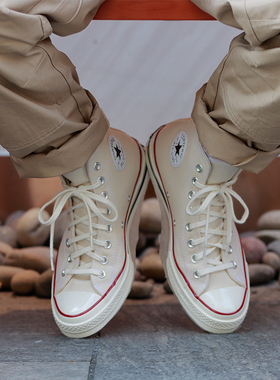 Converse匡威1970s 三星标米白色高帮 低帮帆布鞋162062c 162053c