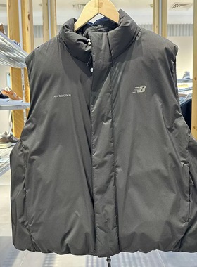 New Balance NB Grey冬季男女同款立领保暖鹅绒羽绒马甲AMV53624