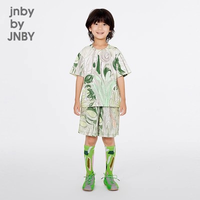 jnbybyjnby江南布衣童装夏男女童圆领短袖印花T恤1P4111670