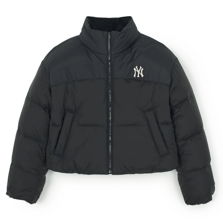 MLB冬季女款运动休闲保暖拼接撞色短款羽绒服外套3FDJB4156