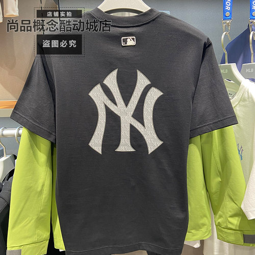 MLB男女NY老花宽松短袖T恤