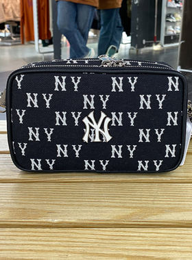 MLB 男女同款暗纹满标老花斜挎包休闲百搭时尚小方包潮 3ACRS014N