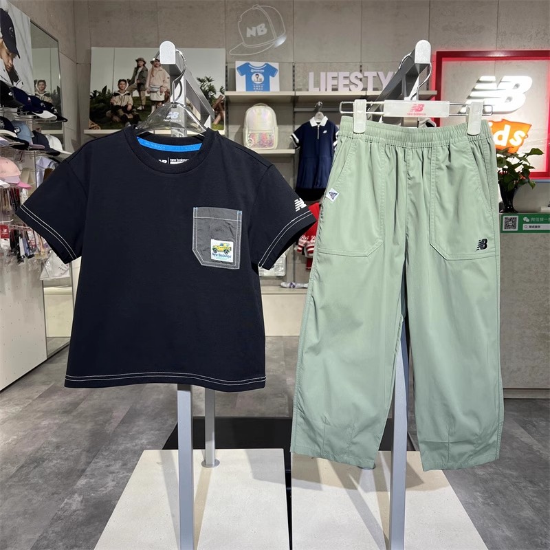 New Balance NB夏季新款男女童款儿童短袖T恤长裤套装 ND2SF21123