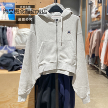 CONVERSE匡威2023新款女短款落肩袖连帽卫衣拉链休闲外套10025888