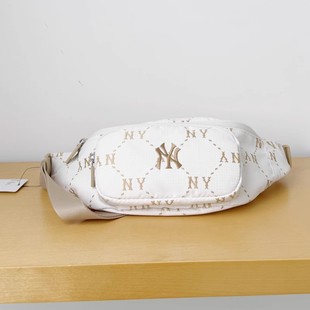 MLB 斜挎包NY钻石老花胸包腰包单肩运动胸包3AHSM035N50IVS 情侣款