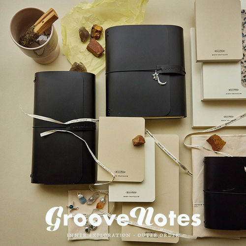 「GrooveNotes」质感油蜡牛皮质手帐本｜TN｜护照｜A5多种适配